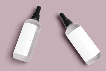 mockup of beauty fashion cosmetic makeup bottle lotion product with skincare healthcare concept