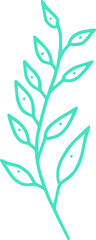 botanical line art vector illustration