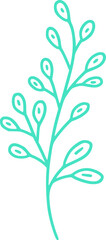 botanical line art vector illustration