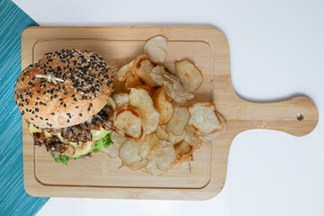 fresh tasty burger isolated on white background