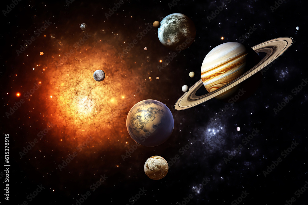 Canvas Prints planets galaxy outer space background