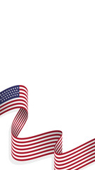 United States Of America Independence Day Background Design with United States national flag ribbon and copy space area. Suitable to place on content with that theme. Vector file
