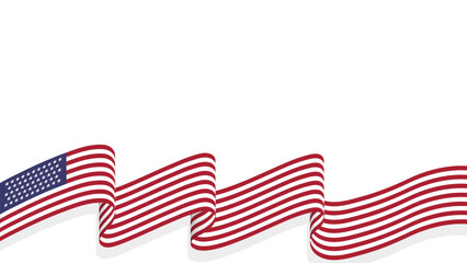 United States Of America Independence Day Background Design with United States national flag ribbon and copy space area. Suitable to place on content with that theme. Vector file