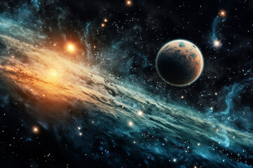 planets galaxy outer space background