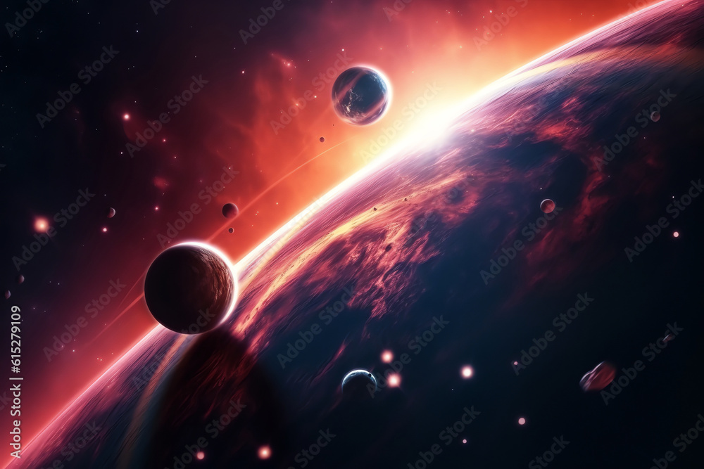Canvas Prints planets galaxy outer space background