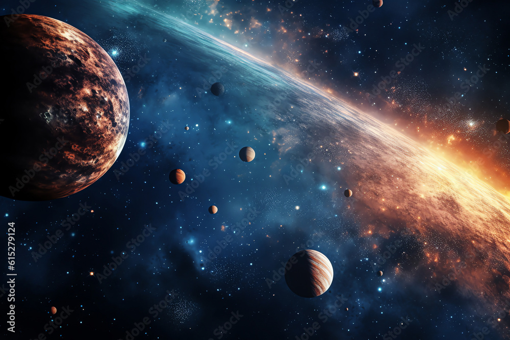 Canvas Prints planets galaxy outer space background