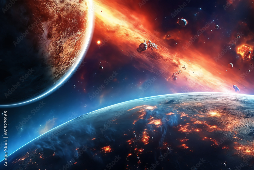 Canvas Prints planets galaxy outer space background