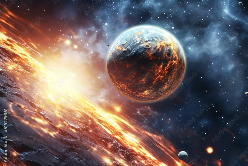 Wall mural planets galaxy outer space background