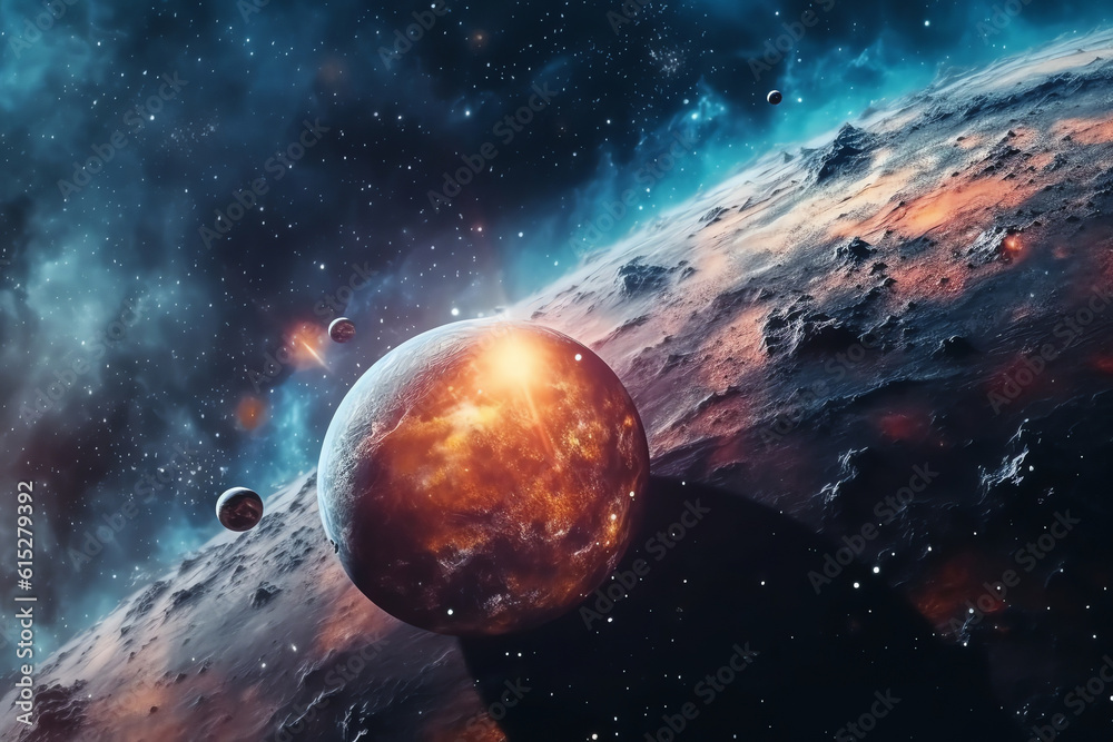 Wall mural planets galaxy outer space background