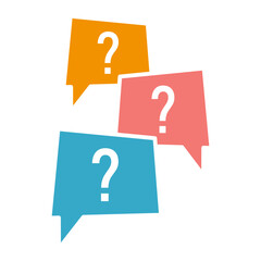 answer and question icon for asking. Vector illustration. Stock image.