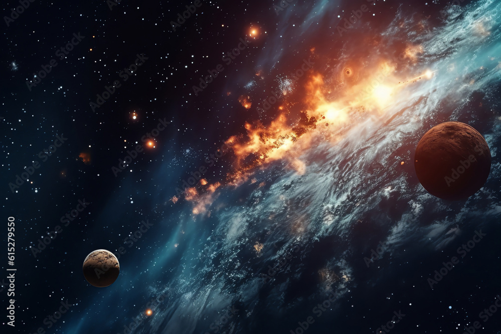 Wall mural planets galaxy outer space background