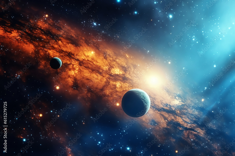 Canvas Prints planets galaxy outer space background