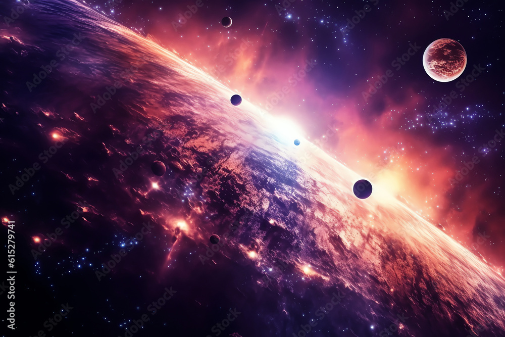 Wall mural planets galaxy outer space background