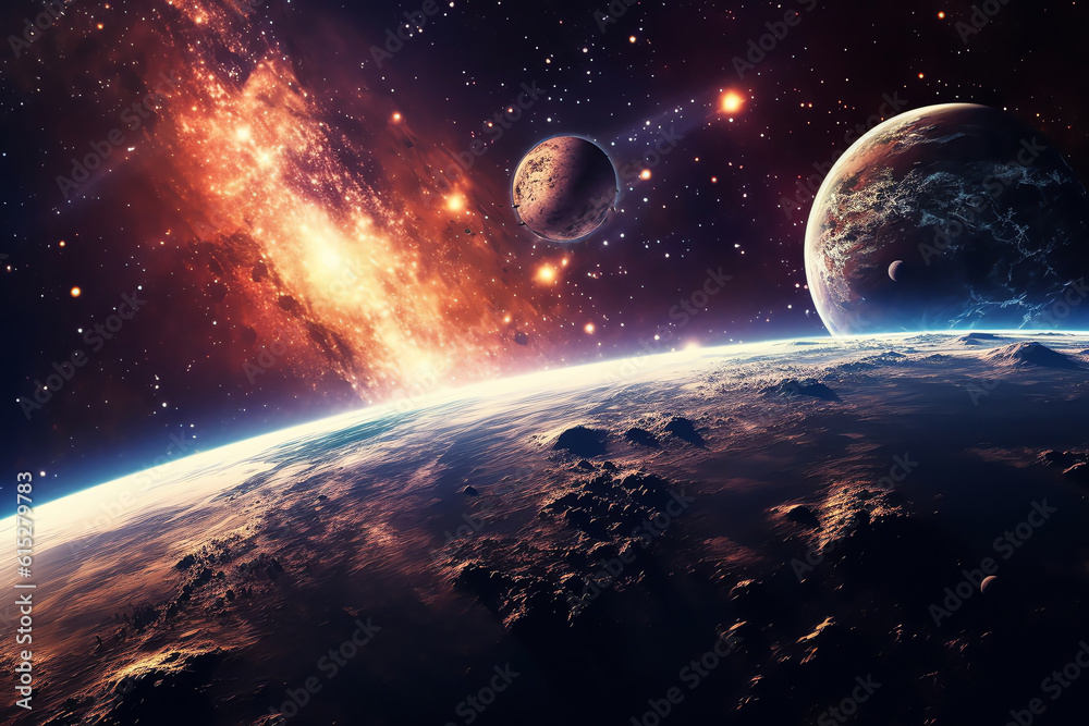 Canvas Prints planets galaxy outer space background