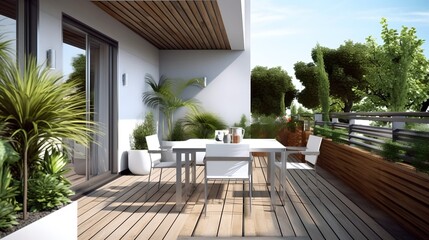 Fototapeta premium Terrace, generative AI