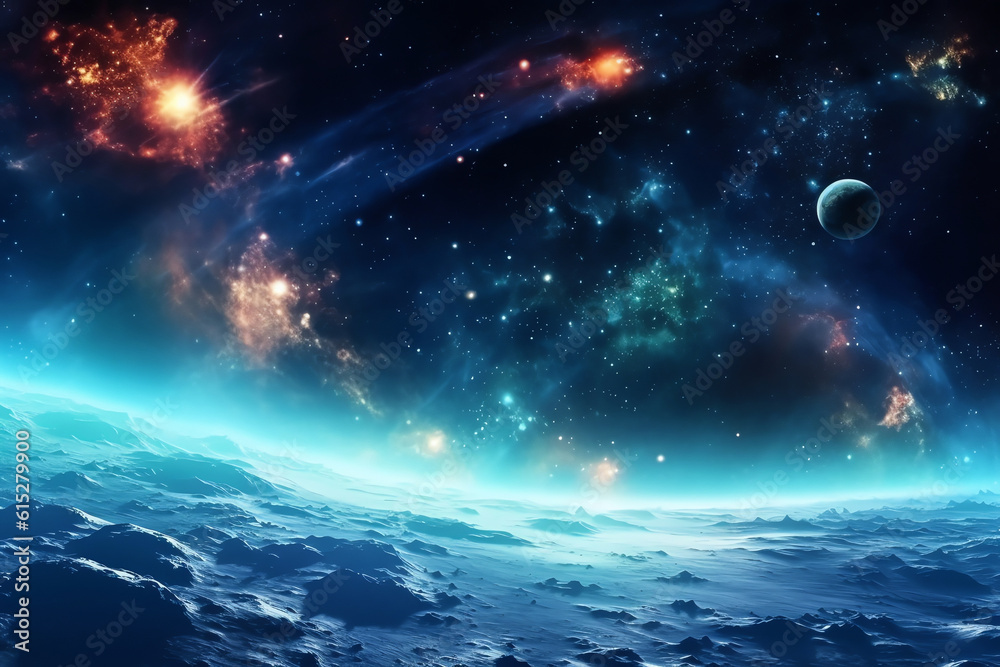 Canvas Prints planets galaxy outer space background