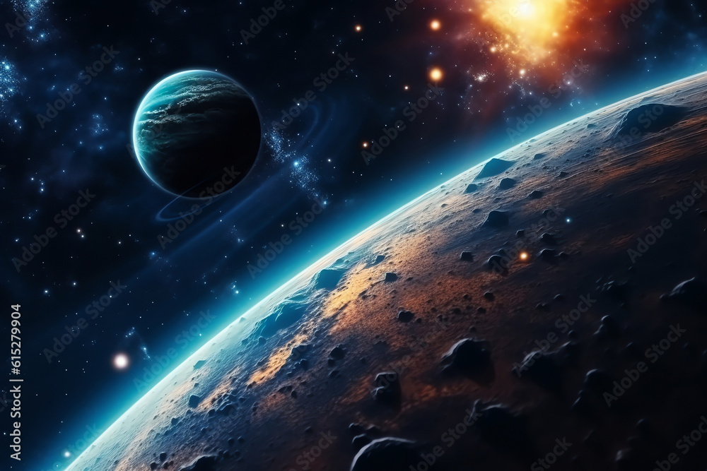 Wall mural planets galaxy outer space background