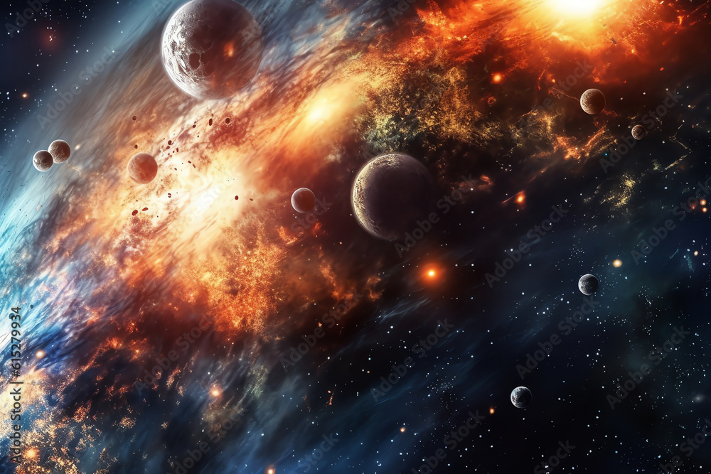 Canvas Prints planets galaxy outer space background