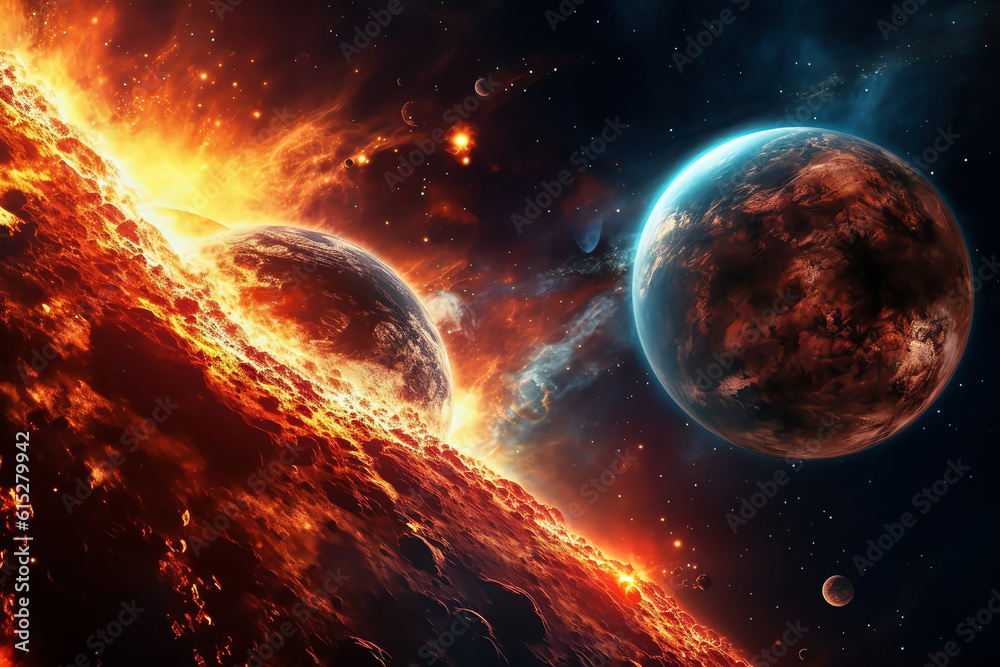 Canvas Prints planets galaxy outer space background