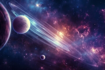 Obraz premium planets galaxy outer space background