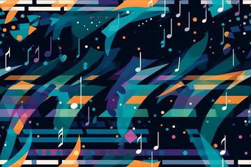 Dynamic Abstract Pattern Inspired by Music and Sound Waves Created with Generative AI