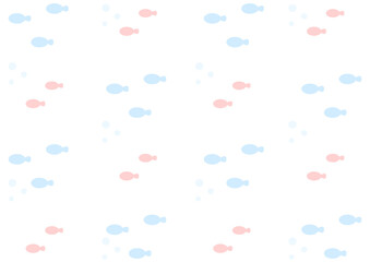 背景　おさかな　白