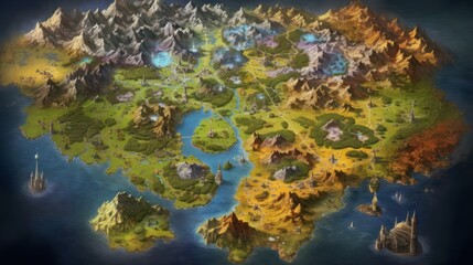 Fototapeta na wymiar RPG Game World Map