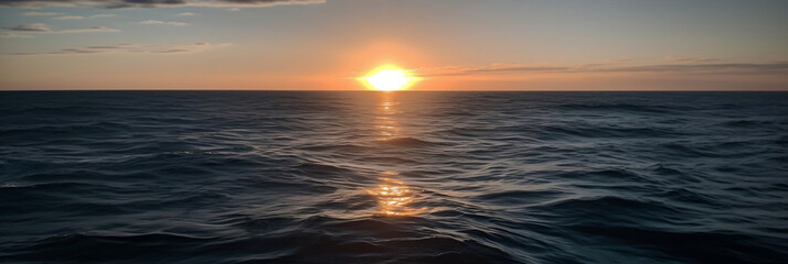 Fototapeta premium a blurry photo of the sun shining over the ocean, Generative AI
