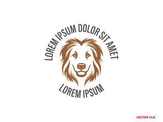 Dog logo. Cute dog head creative logo design. Doggy head concept flat style logo. Puppy head creative flat icon. Corporate identity. Vector illustration.