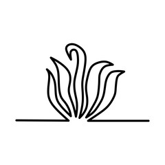 leaf line icon editable stroke