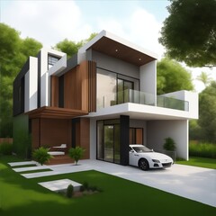 Modern design of house with interior; Generate to AI