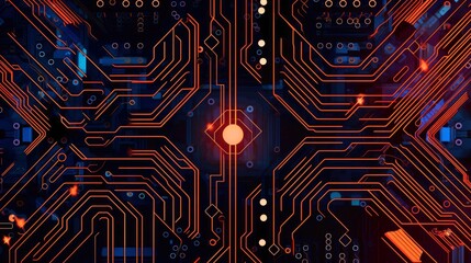 Close-up of circuit board. Electronic computer hardware technology. Motherboard digital chip. blurred concept, Generative AI illustration