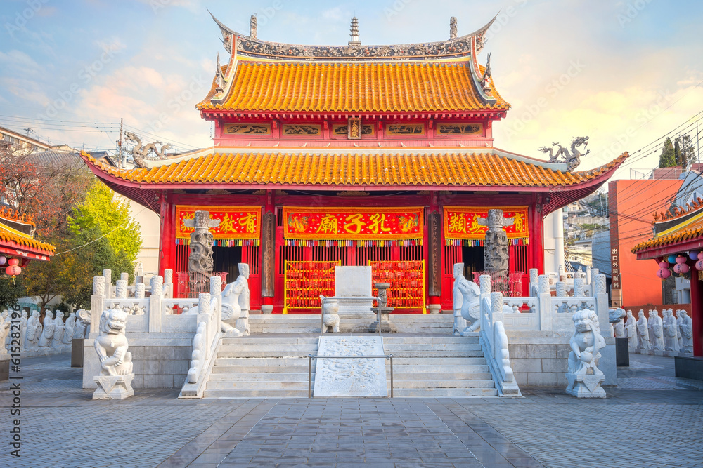 Wall mural Nagasaki, Japan - Nov 28 2022: Confucius Shrine (Koshi-byo) built in 1893 by Nagasaki's Chinese community dedicated to the revered Chinese philosopher Confucius in Japan