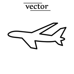 Plane icon vector, solid illustration, pictogram isolated on white background.