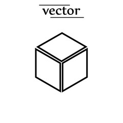 box icon, vector cub illustration on white background.