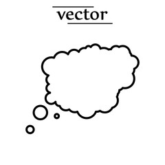 Think bubble isolated on white background. Modern template for social network and label.eps