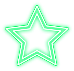 Green Glowing Neon Star