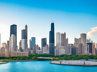 Naklejka premium Chicago skyline picture 