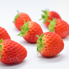 beautiful fresh red strawberry isolated on white background