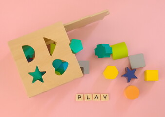 Kids puzzle with shapes blocks