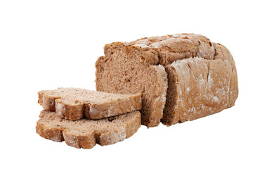 sliced rye bread isolated on white background. - obrazy, fototapety, plakaty