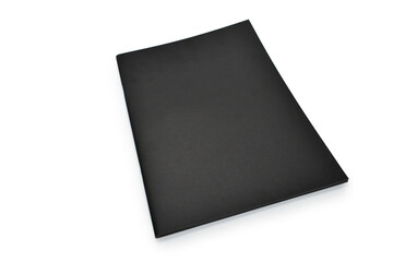 blank close black notebook isolated on white background