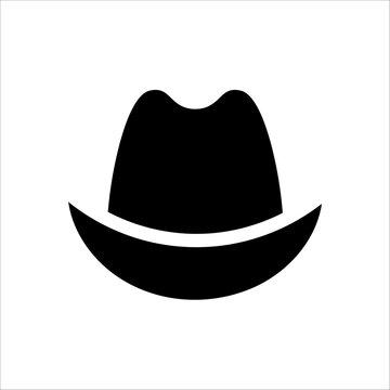 cowboy hat icon illustration, vector cowboy hat silhouette - Vector on white background. EPS 10