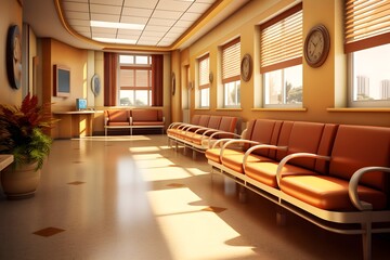 Naklejka premium 病院の待合室 with generative ai