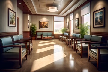 Fototapeta premium 病院の待合室 with generative ai