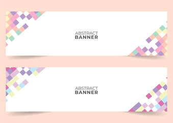 set of abstract colorful geometric banners