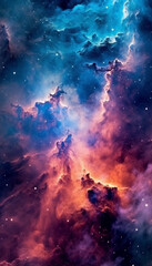 Fototapeta premium Generative AI Cosmic space and stars, science fiction wallpaper. Beauty of deep space. Billions of galaxies in the universe Cosmic art background