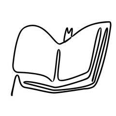 line art of book drawing