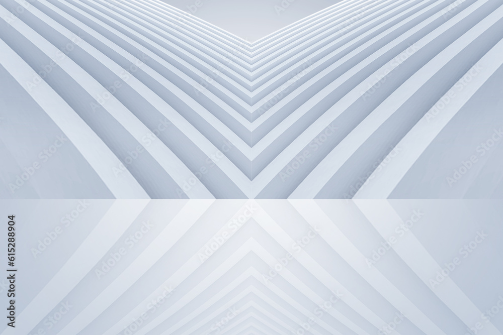 Poster geometric background artificial white futuristic spatial background 3d rendering