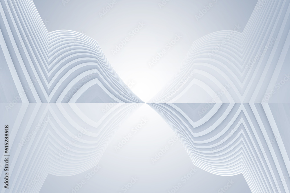 Poster geometric background artificial white futuristic spatial background 3d rendering